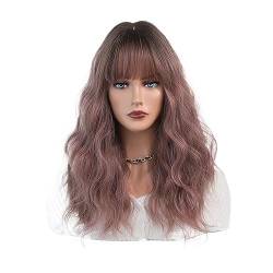 perücken Cosplay-Party, täglicher Gebrauch, hitzebeständig, Halloween, langes, wassergewelltes, blau-rotes Haar, synthetische Perücken mit Pony for schwarze und weiße Frauen Perücke (Color : C8262-6 von HASMI