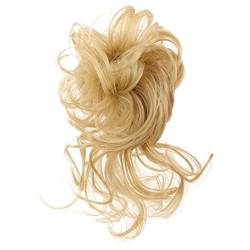 unordentliches Dutt-Haarteil Pieces Lockiges Wellen-Haarknoten-Haargummi for Frauen, unordentlicher Dutt-Haarteil, zerzauste Hochsteckfrisur-Haarknoten, Verlängerung, elastisches Haarband Haarknoten H von HASMI