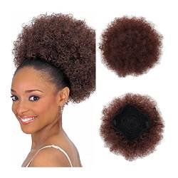 unordentliches Dutt-Haarteil Verworrene lockige Pferdeschwanz-Haarteile for schwarze Frauen, Afro-Puff-Haarknoten, Chignon-Zubehör, kurze Kordelzug-Pferdeschwanz-Verlängerung, synthetisch Haarknoten H von HASMI