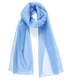 HAT YOU Damen Chiffon Halstuch, Sommertuch, Chiffon Schal, Tuch für Frühling und Sommer, Ganzjährig - Made in Italy, Farbe:Light Blue 80x200 von HAT YOU