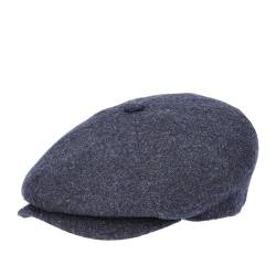 HAT YOU Herren Scottish Wool Flat Cap 'MARK', Herren Wolle Schiebermütze, Schiermmütze, Mütze:Blue, Größe:57 cm von HAT YOU