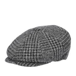 HAT YOU Herren Wolle Schiebermütze,ARTHUR', klassische italienische Winter-Cap, Mütze:Grey, Größe:61 cm von HAT YOU