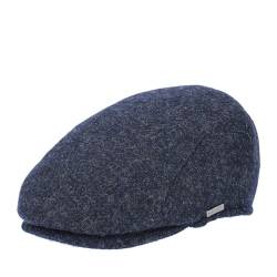 HAT YOU Wool Flat Cap 'George', Herren Schiebermütze, Wolle Schirmmütze, Mütze:Blue, Größe:57 cm von HAT YOU