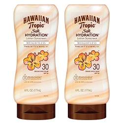 Hawaiian Tropic SPF 30 Broad Spectrum Sunscreen, Silk Hydration Weightless Moisturizing Sunscreen Lotion, 6 Fl Oz, Twin Pack von HAWAIIAN Tropic
