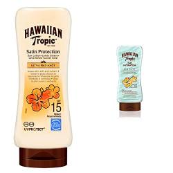 Hawaiian Tropic Satin Protection Sun Lotion Sonnencreme LSF 15, 180 ml, 1 St + Silk Hydration Air Soft After Sun Lotion, 180 ml von HAWAIIAN Tropic