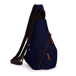 HAWEE Retro Rucksack Canvas Brusttasche Kleine Schulterrucksack Leichte Umhängetasche Sling Rucksack für Herren Damen Sport Radfahren Wandern Reisen Schule von HAWEE