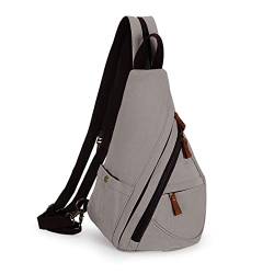 HAWEE Retro Rucksack Canvas Brusttasche Kleine Schulterrucksack Leichte Umhängetasche Sling Rucksack für Herren Damen Sport Radfahren Wandern Reisen Schule von HAWEE