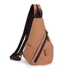 HAWEE Retro Rucksack Canvas Brusttasche Kleine Schulterrucksack Leichte Umhängetasche Sling Rucksack für Herren Damen Sport Radfahren Wandern Reisen Schule von HAWEE