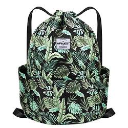 HAWEE Wasserdicht Kordelzug Rucksack mit Innentasche Groß Turnbeutel Kordelzug Tagesrucksack Tunnelzug Tasche Sporttasche Unisex für Frauen Männer Reise Alltag Outdoor Yoga Schule Strand Schwimmen von HAWEE