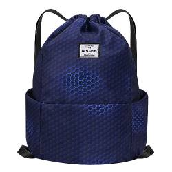 HAWEE Wasserdicht Kordelzug Rucksack mit Innentasche Groß Turnbeutel Kordelzug Tagesrucksack Tunnelzug Tasche Sporttasche Unisex für Frauen Männer Reise Alltag Outdoor Yoga Schule Strand Schwimmen von HAWEE