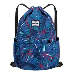 HAWEE Wasserdicht Kordelzug Rucksack mit Innentasche Groß Turnbeutel Kordelzug Tagesrucksack Tunnelzug Tasche Sporttasche Unisex für Frauen Männer Reise Alltag Outdoor Yoga Schule Strand Schwimmen von HAWEE