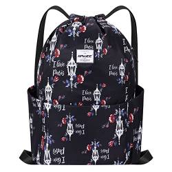 HAWEE Wasserdicht Kordelzug Rucksack mit Innentasche Groß Turnbeutel Kordelzug Tagesrucksack Tunnelzug Tasche Sporttasche Unisex für Frauen Männer Reise Alltag Outdoor Yoga Schule Strand Schwimmen von HAWEE