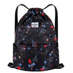 HAWEE Wasserdicht Kordelzug Rucksack mit Innentasche Groß Turnbeutel Kordelzug Tagesrucksack Tunnelzug Tasche Sporttasche Unisex für Frauen Männer Reise Alltag Outdoor Yoga Schule Strand Schwimmen von HAWEE