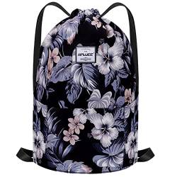 HAWEE Wasserdicht Kordelzug Rucksack mit Innentasche Groß Turnbeutel Kordelzug Tagesrucksack Tunnelzug Tasche Sporttasche Unisex für Frauen Männer Reise Alltag Outdoor Yoga Schule Strand Schwimmen von HAWEE