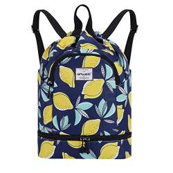 HAWEE Wasserdicht Kordelzug Rucksack mit Innentasche Groß Turnbeutel Kordelzug Tagesrucksack Tunnelzug Tasche Sporttasche Unisex für Frauen Männer Reise Alltag Schule Outdoor Yoga Schwimmen Strand von HAWEE