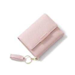 HAWILL Geldbeutel Damen Portemonnaie Damen Klein Geldbörse Tassel Portmonee Gift for You Leder Mini Wallet for Women mit Vielen Fächern (Rosa) von HAWILL