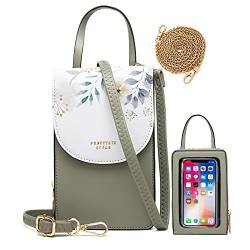 HAWILL Handy Umhängetasche Damen Touchscreen Handytasche zum Umhängen Kleine Schultertasche Leder Crossbody Geldbörse Phone Tasche für iPhone 12/12 Pro Max/11/XR, Samsung Galaxy S21/S20/S10 von HAWILL