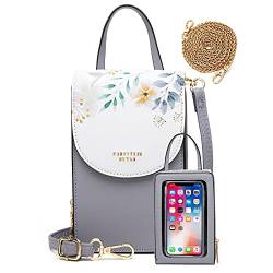 HAWILL Handy Umhängetasche Damen Touchscreen Handytasche zum Umhängen Kleine Schultertasche Leder Crossbody Geldbörse Phone Tasche für iPhone 12/12 Pro Max/11/XR, Samsung Galaxy S21/S20/S10 von HAWILL