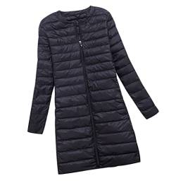 Lange Leichte Daunenjacke Damen Puffer Jacke Langer Leichter Daunenmantel Damen Lang Steppjacke Damen Leicht Down Jacket Women Federleichte Ultraleichte Daunenjacke Frauen Dünne Jacke Daunen Schwarz M von HAXNOHEY