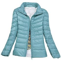 Leichte Daunenjacke Damen Puffer Jacke Damen Leichter Daunenmantel Lightweight Steppjacke Damen Leicht Packable Down Jacket Women Federleichte Daunenjacke Frauen Dünne Jacke Daunen Oversize Grün M von HAXNOHEY