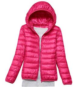 Leichte Daunenjacke Damen Puffer Jacke Damen Leichter Daunenmantel Steppjacke Damen Leicht Down Jacket Women Federleichte Ultraleichte Kapuzen Daunenjacke Frauen Dünne Jacke Daunen Oversize Rosa M von HAXNOHEY