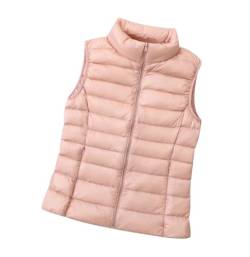 Leichte Daunenweste Damen Ärmellose Steppweste Damen Leicht Jacke Ärmellos Damen Puffer Weste Wattierte Westen Damen Warme Gesteppte Weste Stepp Damen Quilted Vest Women Damen-Steppwesten Rosa XXL von HAXNOHEY