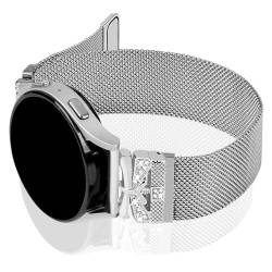 HAYONLIY Magnetbänder, kompatibel mit Samsung Galaxy Watch 6/5/4, 40 mm, 44 mm, 5 Pro, Watch 4/6 Classic, 42 mm, 46 mm, 43 mm, 47 mm, 20 mm, Edelstahl-Mesh-Bling-Armband, elegantes Ersatzarmband für von HAYONLIY
