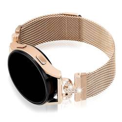 HAYONLIY Magnetic Bands Compatible for Samsung Galaxy Watch 6/5/4 40mm 44mm, 5 Pro, Watch 4/6 Classic 42mm 46mm 43mm 47mm, 20mm Mesh Stainless Steel Bling Strap, Dressy Replacement Wristband for Women von HAYONLIY