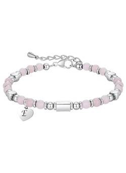 HAYOUWAY Charm Armband Damen mit Buchstaben Geschenke für Frauen Teenager Mädchen Freundin Geburtstag, Muttertag Mama Geschenk Naturstein Armbänder Perlenarmband Damen mit Herz Charm Anfangsbuchstaben von HAYOUWAY