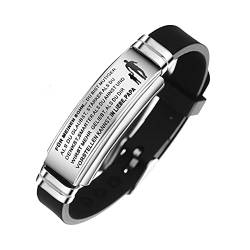 HAYOUWAY Einstellbar Armband Sport Armbänder Silikonarmband Silikon Edelstahl Band Geburtstagsgeschenk für Sohn von Papa von HAYOUWAY