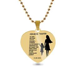HAYOUWAY Herz-Halskette Gold Anhänger Für meine Tochter von HAYOUWAY