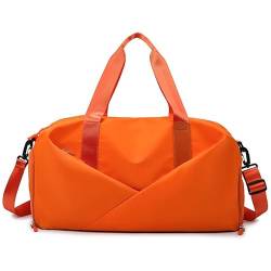 Frauen Sport Sporttasche Reise Trocken Nass Tasche Handtasche Multifunktions Schwimmen Schulter Messenger Wochenende Fitness Training Tasche (Farbe : Big orange) von HAZARA