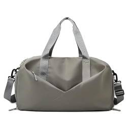 Frauen Sport Sporttasche Reise Trocken Nass Tasche Handtasche Multifunktions Schwimmen Schulter Messenger Wochenende Fitness Training Tasche (Farbe : Small Gray) von HAZARA