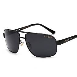 Polarisiert for Herren, Metall, Reisebrille, Fahrsonnenbrille, Damenbrille, UV-400-Schutz A (Farbe : Black) von HAZARA