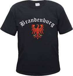 Brandenburg Herren T-Shirt - Altdeutsch mit Wappen - Tee Shirt Schwarz 2XL von HB_Druck