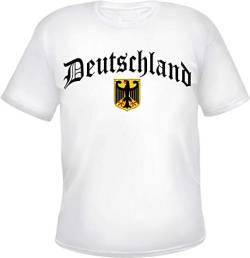 Deutschland Herren T-Shirt - Altdeutsch mit Wappen - Tee Shirt 2XL Weiß von HB_Druck