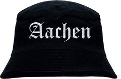 HB_Druck Aachen Fischerhut - Bucket Hat - Bestickt - Anglerhut Hut Schwarz L/XL von HB_Druck