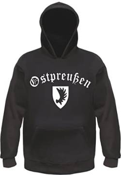 HB_Druck Ostpreußen Kapuzensweatshirt - Altdeutsch mit Wappen - Hoodie Kapuzenpullover S Schwarz von HB_Druck