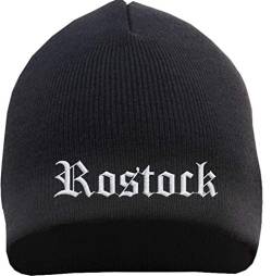 HB_Druck Rostock Beanie Mütze - Altdeutsch - Bestickt - Strickmütze Wintermütze Einheitsgröße Schwarz von HB_Druck