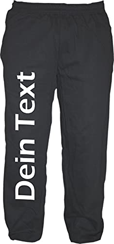 Individuelle Jogginghose - Blockschrift - Wunschtext Druck - Sweatpants Schwarz L von HB-Druck