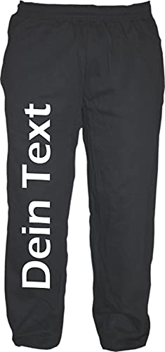 Individuelle Jogginghose - Blockschrift - Wunschtext Druck - Sweatpants Schwarz XL von HB-Druck