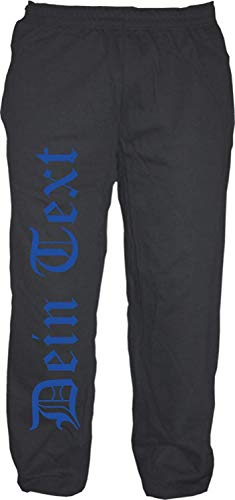 Jogginghose mit Wunschtext - Altdeutsch - Bedruckt - Sweatpants Jogger M Druckfarbe: blau von HB_Druck