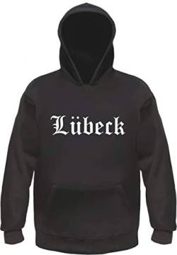 Lübeck Kapuzensweatshirt - Altdeutsch Bedruckt - Hoodie Kapuzenpullover 2XL Schwarz von HB_Druck