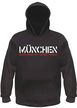 München Euer HASS Ist Unser Stolz Kapuzensweatshirt - Bedruckt - Hoodie Kapuzenpullover 2XL Schwarz von HB_Druck