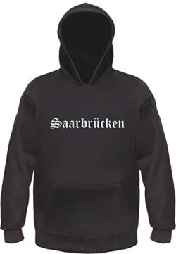Saarbrücken Kapuzensweatshirt - Altdeutsch Bedruckt - Hoodie Kapuzenpullover L Schwarz von HB_Druck