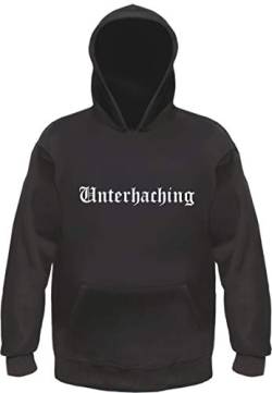 Unterhaching Kapuzensweatshirt - Altdeutsch - Bedruckt - Hoodie Kapuzenpullover L Schwarz von HB_Druck