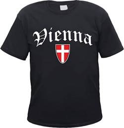 Vienna Herren T-Shirt - Altdeutsch mit Wappen - Tee Shirt Wien 4XL Schwarz von HB_Druck