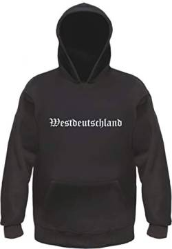 Westdeutschland Kapuzensweatshirt - Altdeutsch - Bedruckt - Hoodie Kapuzenpullover 2XL Schwarz von HB_Druck