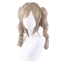 HBYLEE-Cosplay Wig For Barbara Genshin Impact Tiger Clip Double Ponytail Curls Halloween Carnival Party Role Play Wig[Farbe:-] von HBYLEE