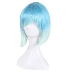 HBYLEE-Fashion Sexy Rose Net Colorful Rainbow Wig Short Ombre Straight Bob Wigs For Women Synthetic Hair Cosplay Wig 8 Models OneSize blue6[Farbe:Blau 6] von HBYLEE